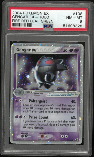 2004 Pokemon EX Fire Red Leaf Green Gengar EX Holo PSA 8 108/112