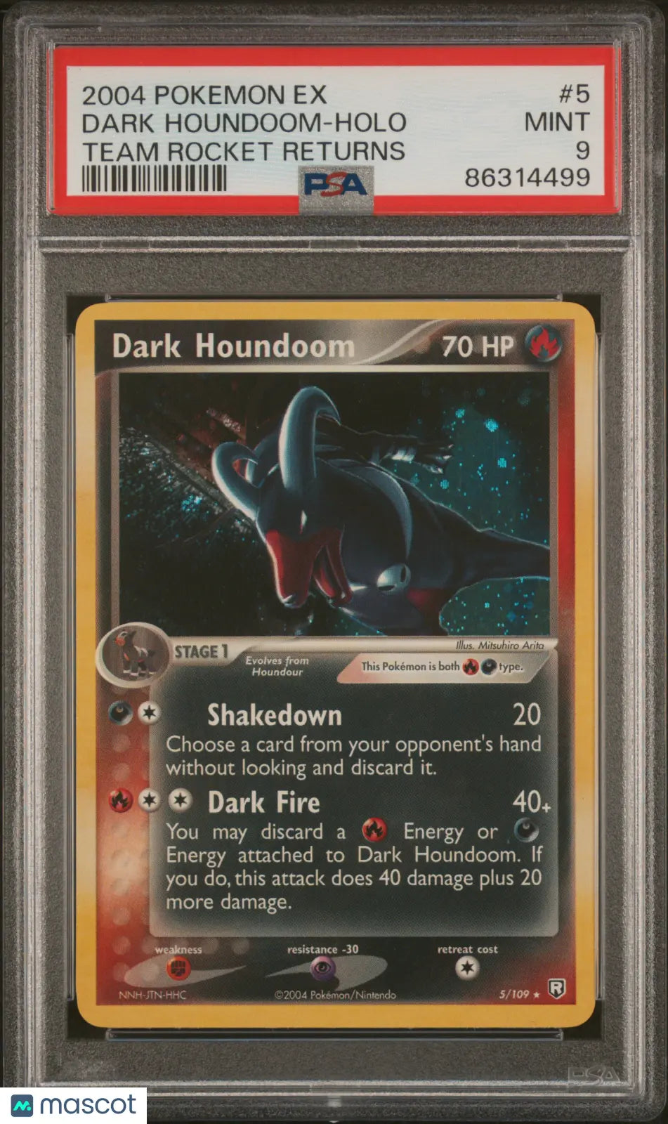 2004 Pokemon EX Team Rocket Returns Dark Houndoom Holo PSA 9 5/109