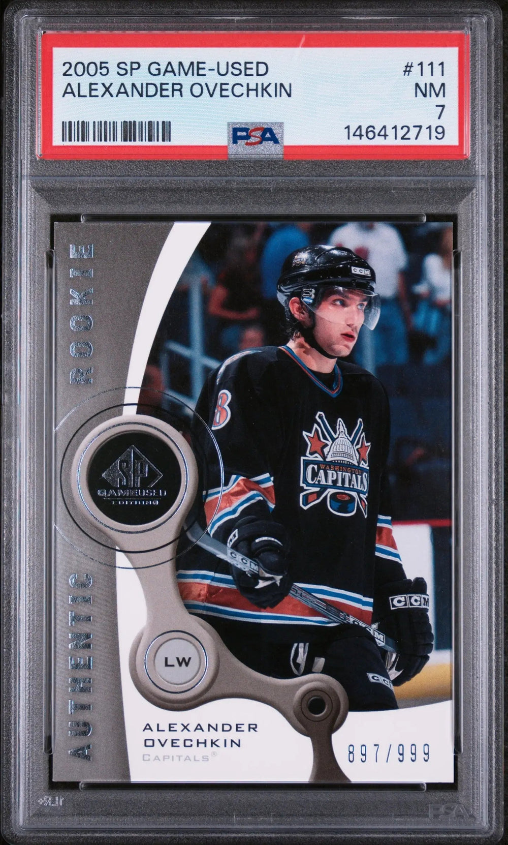 2005-06 UD SP Game-Used Alexander Ovechkin Authentic RC /999 PSA 7