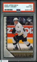 2005-06 Upper Deck Hockey Sidney Crosby Young Guns RC #201 PSA 10