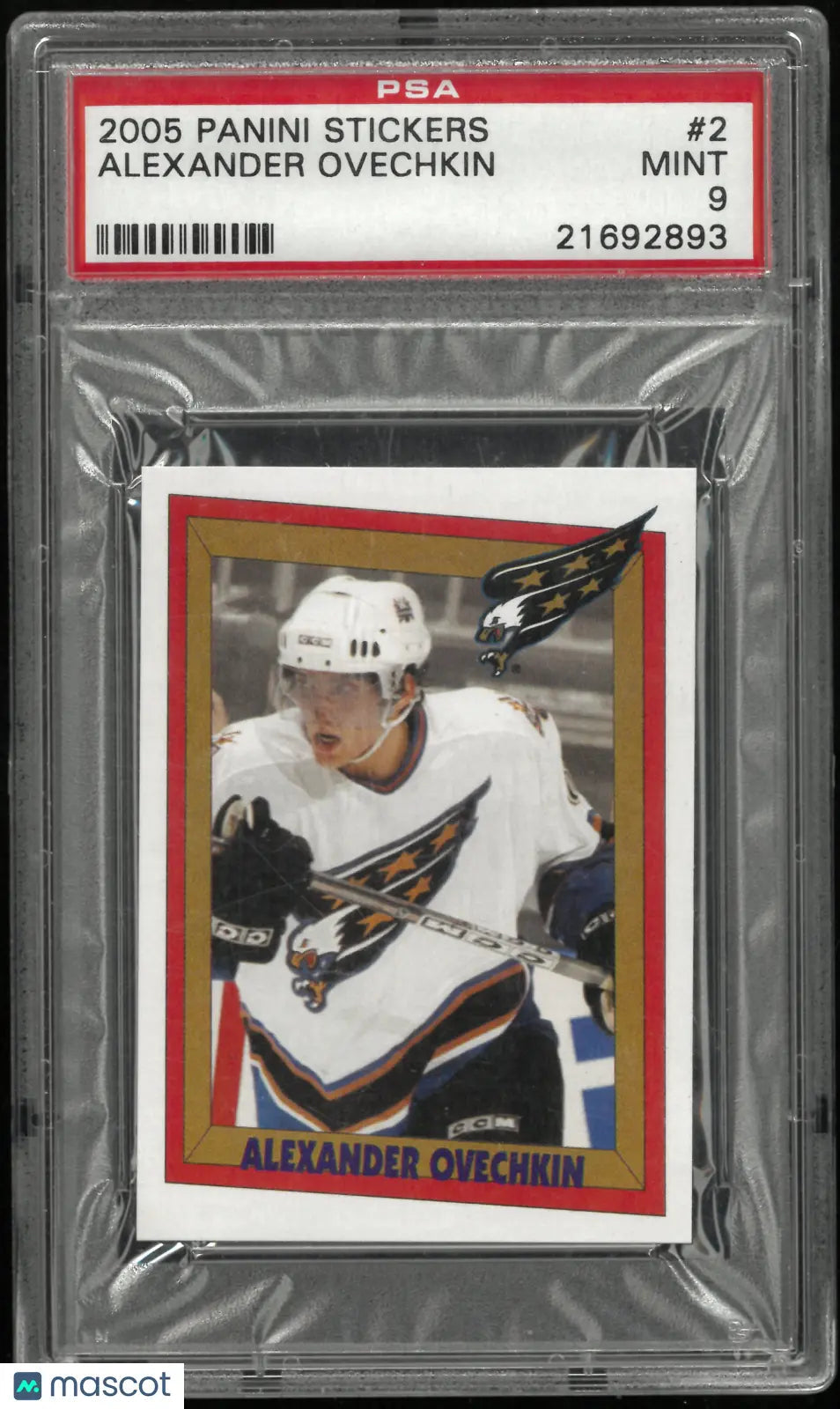 2005-06 Panini Stickers Alexander Ovechkin RC Rookie PSA 9