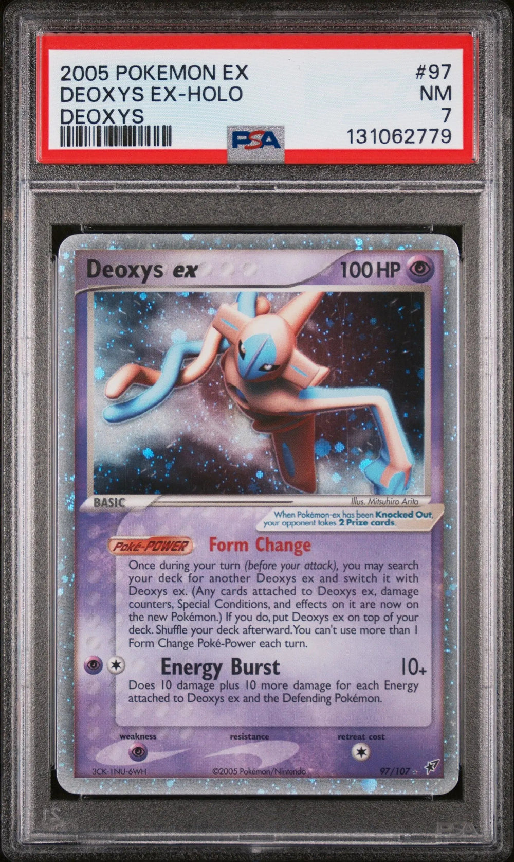 2005 Pokemon EX Deoxys Deoxys EX Holo 97/107 PSA 7