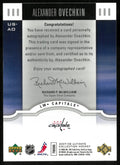 2007-08 UD Ultimate Col. Hockey Alexander Ovechkin Auto Autograph