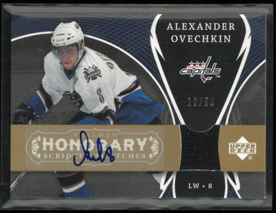 2007-08 Upper Deck Trilogy Honorary Scripted Swatches Alexander Ovechkin Patch Auto /50