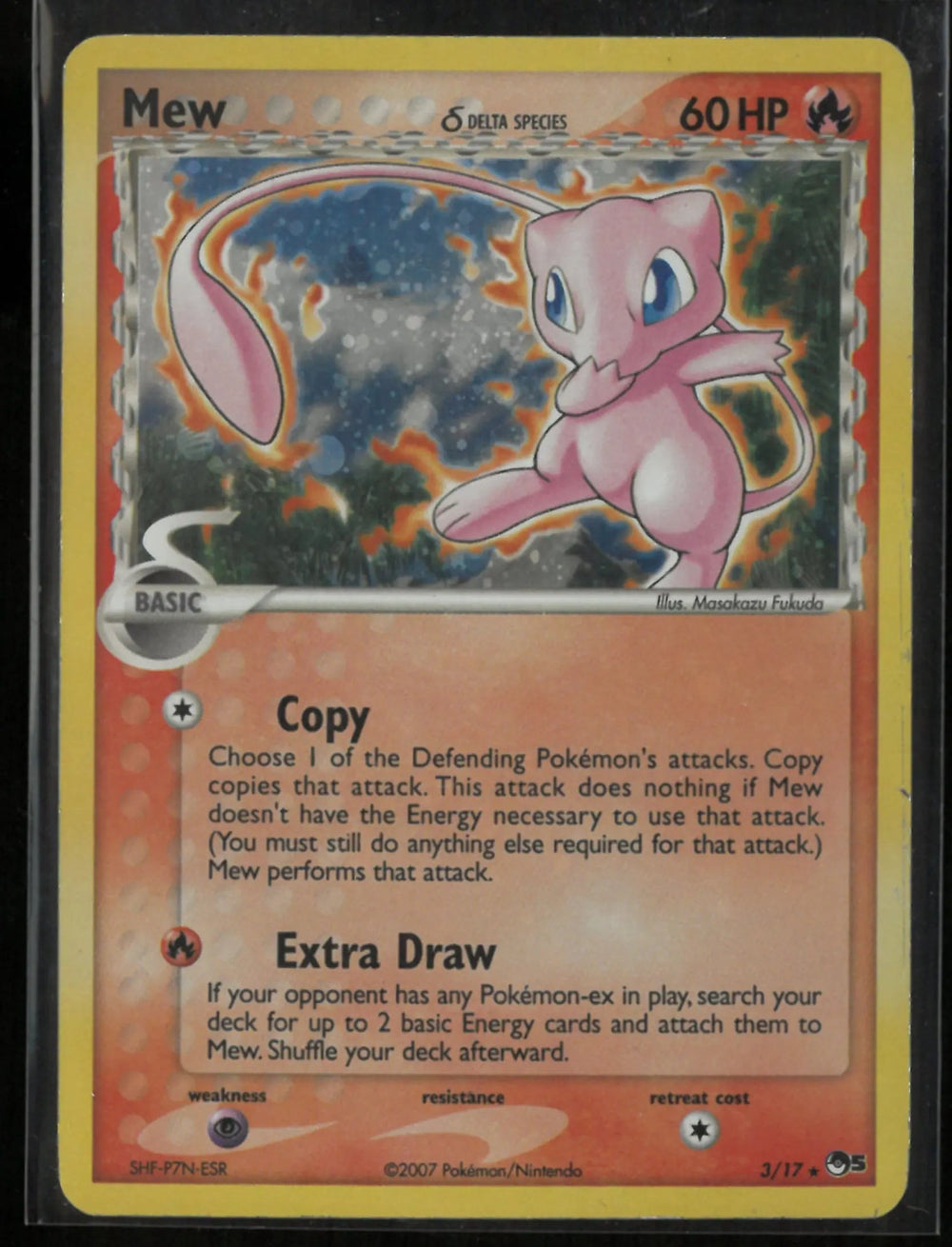 2007 Pokemon Mew Delta Species 3/17 Holo Bleed Swirl