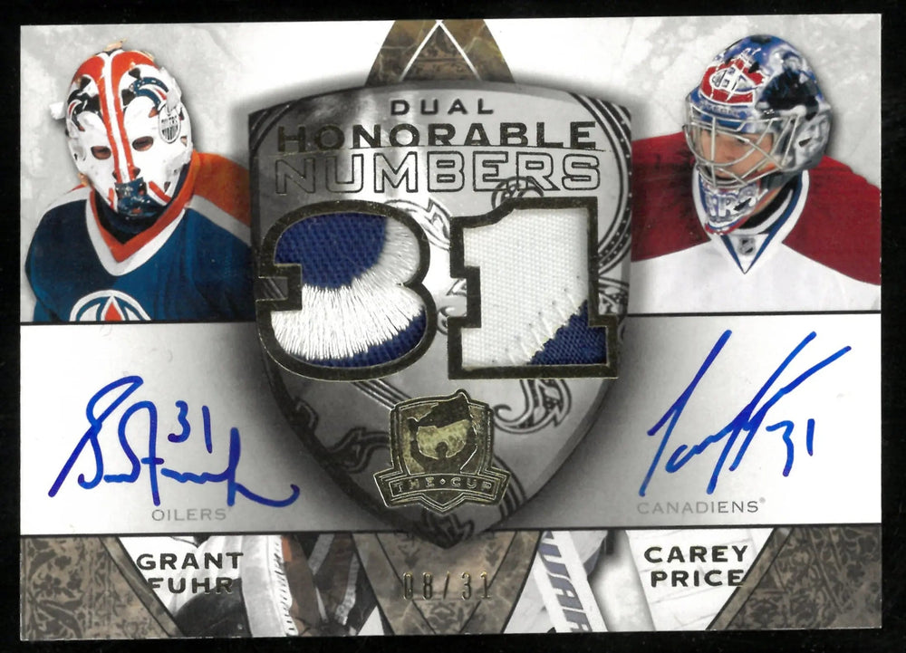 2008-09 Upper Deck The Cup Dual Honorable Numbers Patch Auto Grant Fuhr Carey Price /31