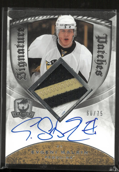 2008-09 Upper Deck The Cup Signature Patches Evgeni Malkin Autograph Auto /75