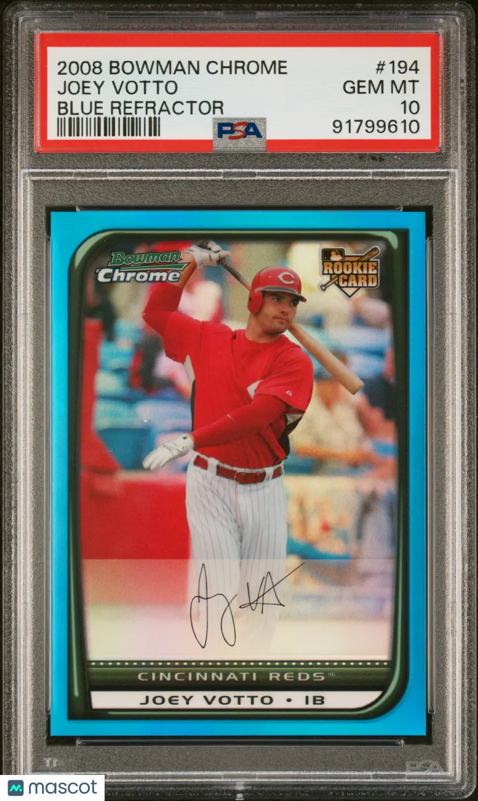 2008 Bowman Chrome Joey Votto RC Rookie Blue Refractor Auto PSA 10 /150