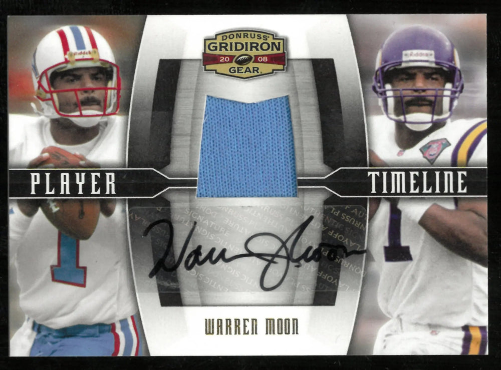 2008 Donruss Playoff Gridiron Gear Player Timeline Patch Warren Moon /10