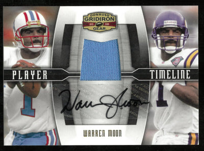 2008 Donruss Playoff Gridiron Gear Player Timeline Patch Warren Moon /10