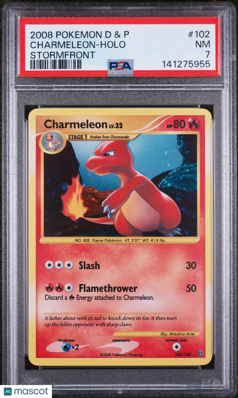 2008 Pokemon Diamond & Pearl Stormfront Charmeleon Holo PSA 7 102/100
