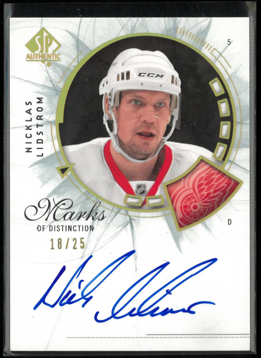 2009-10 UD SP Authentic Marks of Distinction Autograph Nicklas Lidstrom Auto /25