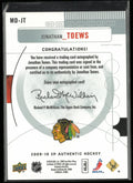 2009-10 Upper Deck SP Authentic Marks of Distinction Jonathan Toews Autograph/25