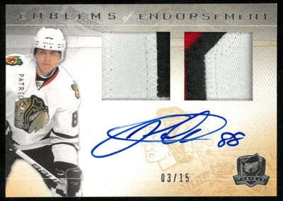 2009-10 Upper Deck The Cup Emblems Of Endorsement Dual Patch Auto Patrick Kane /15