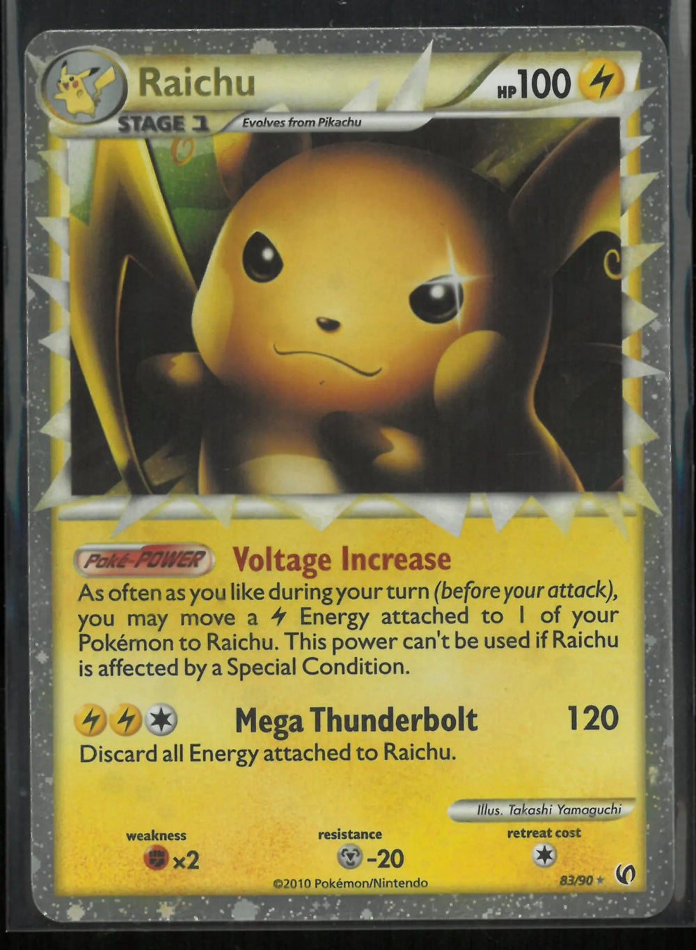 2010 Pokemon Undaunted Raichu Ultra Rare (Prime) 83/90