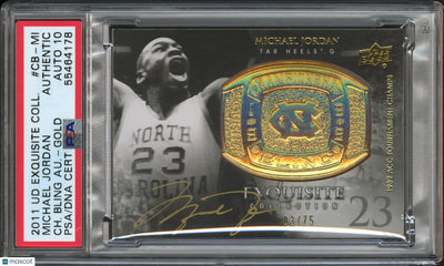 2011 UD Exquisite Championship Bling Auto Michael Jordan Gold PSA Authentic /75