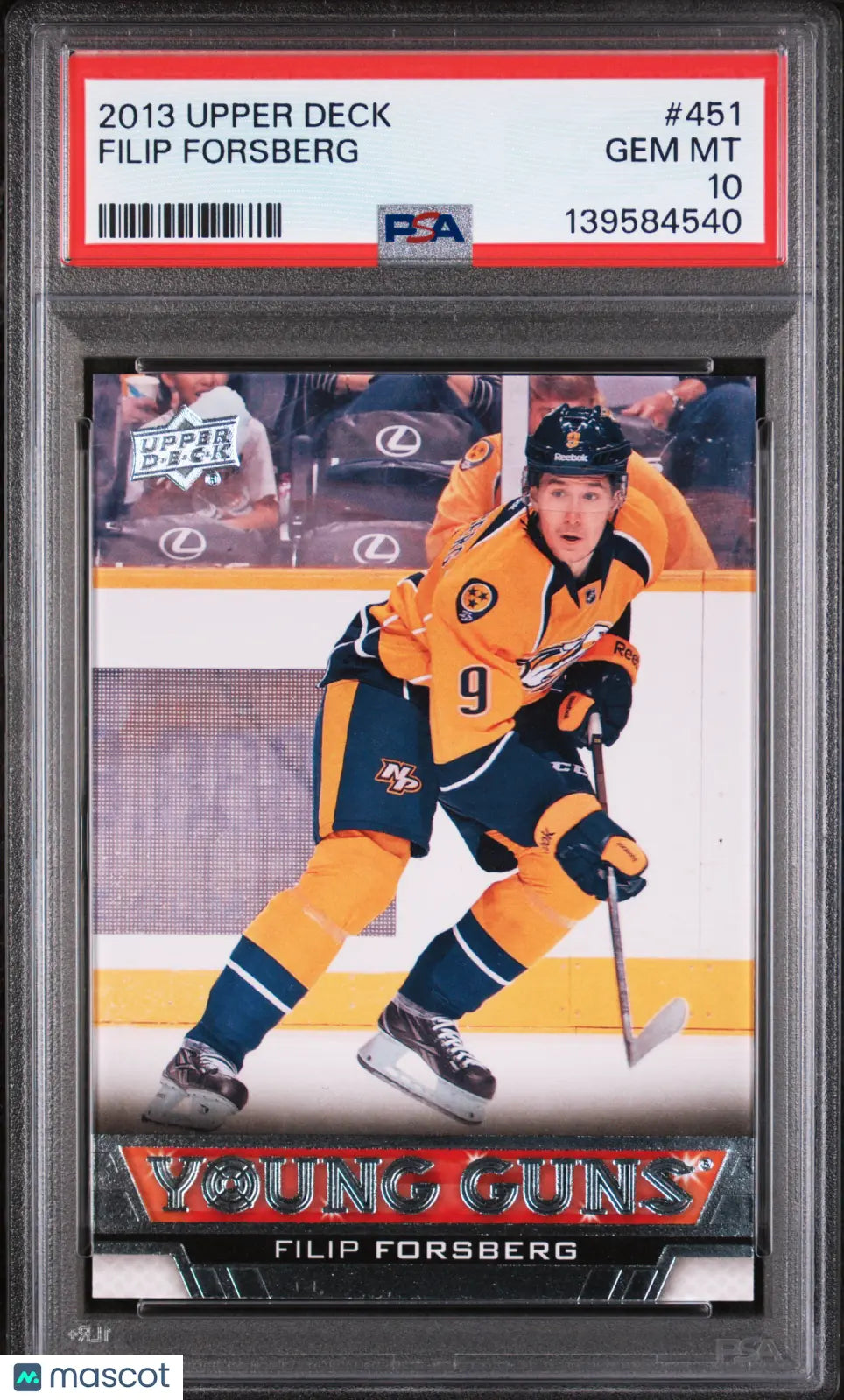 2013-14 Upper Deck Series Two Filip Forsberg Young Guns RC Rookie #451 PSA 10