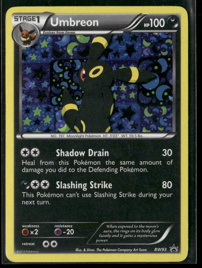 2013 Pokemon Black and White Promos Holofoil Umbreon BW93 MP
