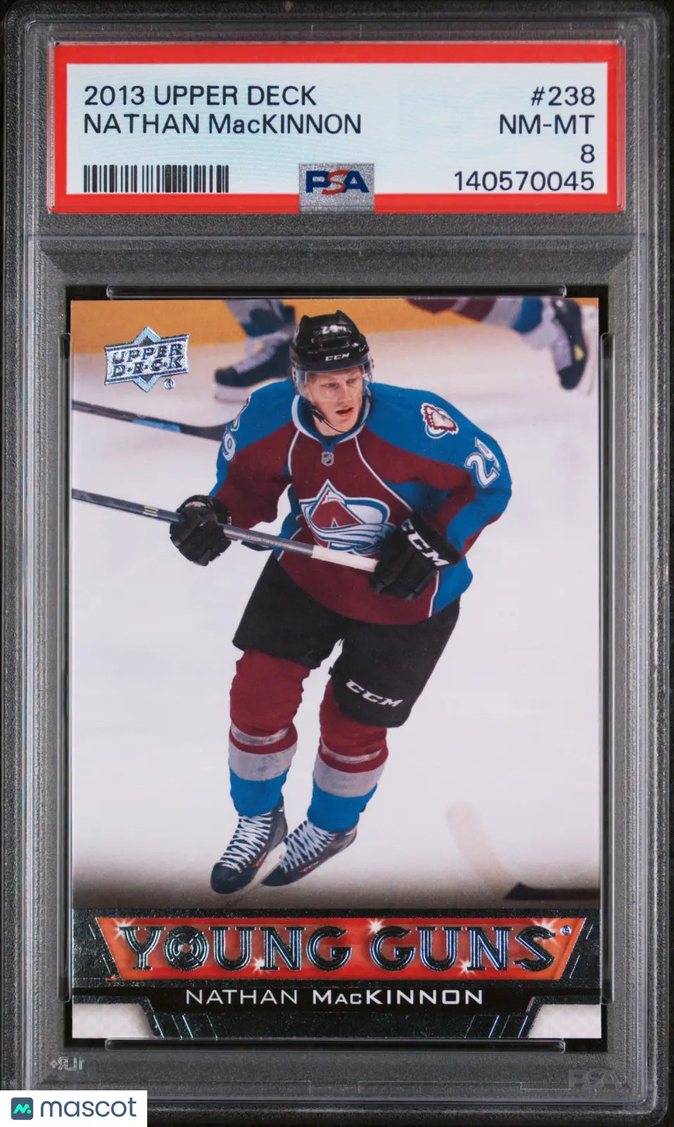 2013 Upper Deck Series One Young Guns Rookie Nathan Mackinnon RC PSA 8