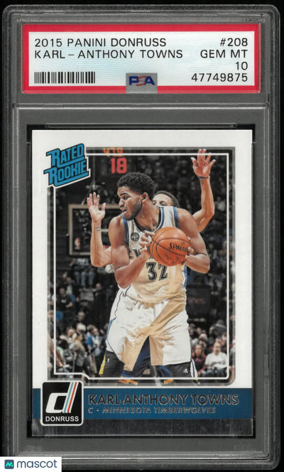 2015 Panini Donruss Rated Rookie Karl-Anthony Towns RC PSA 10