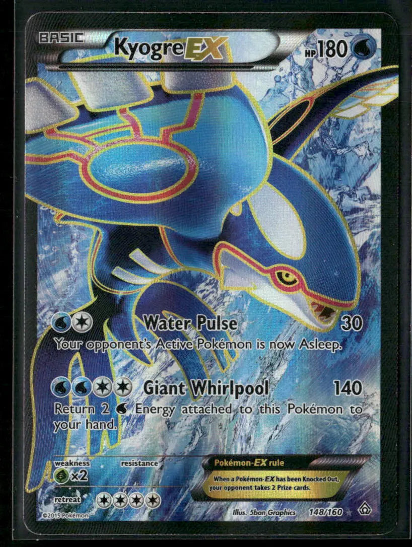 2015 Pokemon Primal Clash Ultra Rare Full Art Kyogre EX 148/160