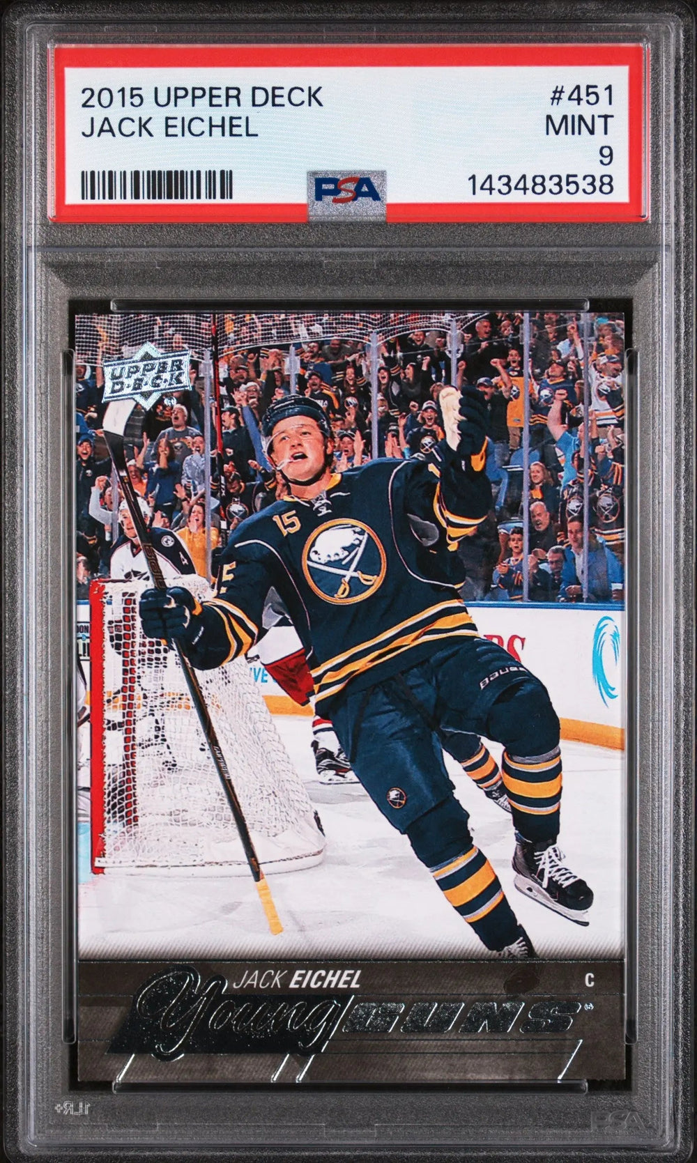 2015 Upper Deck Series Two Young Guns Rookie Jack Eichel RC PSA 9