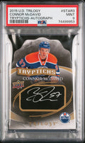 2015 Upper Deck Trilogy Tryptichs Connor McDavid RC Rookie Auto PSA 9 /60