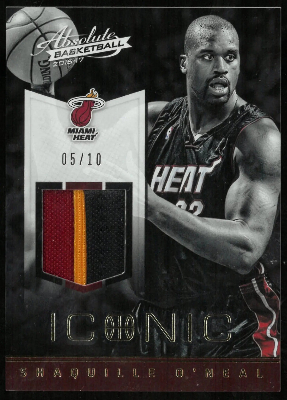 2016-17 Absolute Basketball Shaquille O'Neal Iconic Tri Color Patch /10