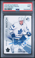 2016-17 UD SP Authentic Auston Matthews Future Watch RC Rookie Auto /999 PSA 9
