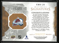2016-17 Upper Deck Exquisite Material Signatures Joe Sakic Patch Autograph /49