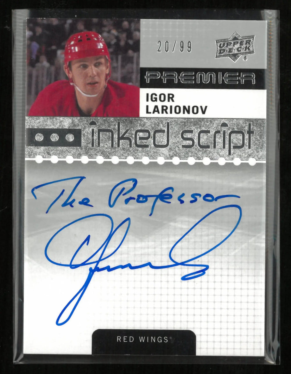 2016-17 Upper Deck Premier Inked Script Igor Larionov Autograph /99
