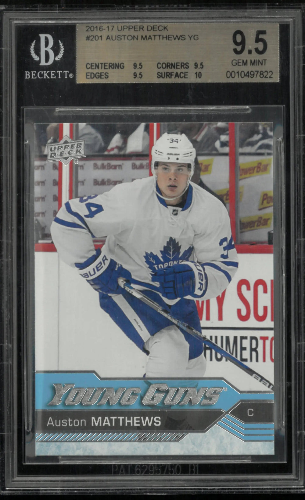 2016-17 Upper Deck Series One Auston Matthews Young Guns RC Rookie BGS 9.5