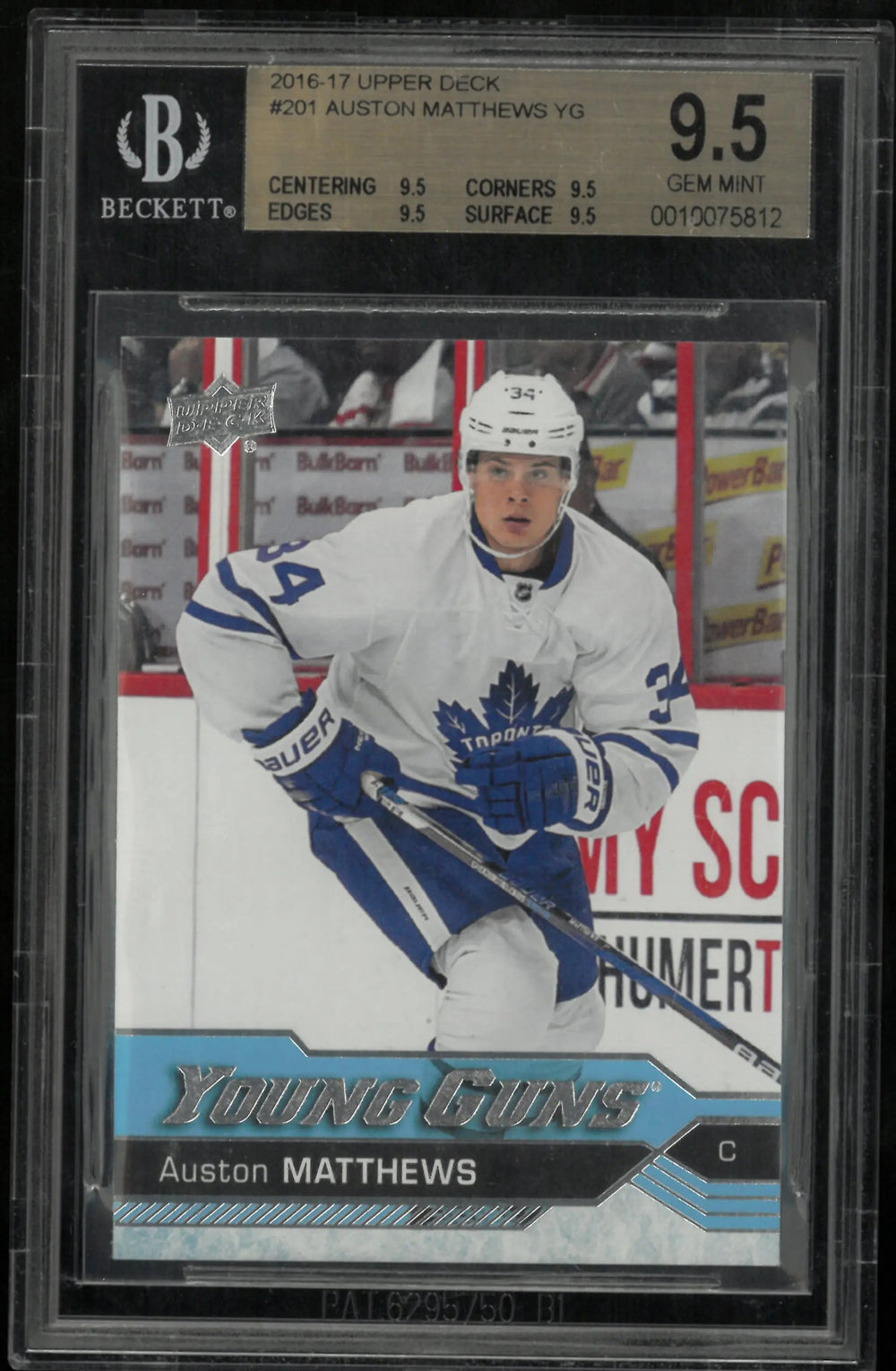 2016-17 Upper Deck Series One Auston Matthews Young Guns RC Rookie BGS 9.5