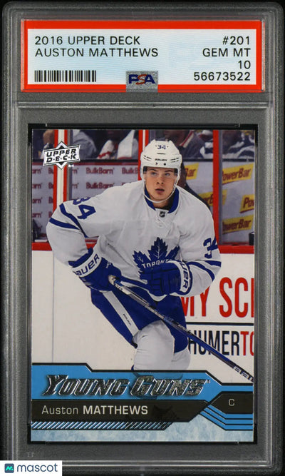 2016-17 Upper Deck Series One Auston Matthews Young Guns RC Rookie #201 PSA 10