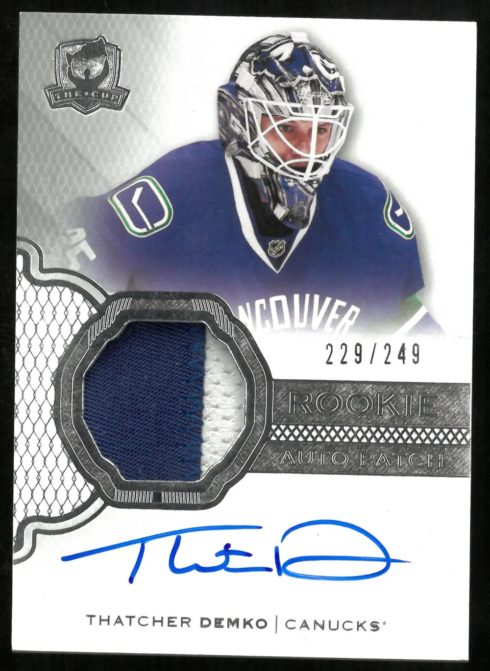 2016-17 Upper Deck The Cup Thatcher Demko Rookie Auto Patch /249