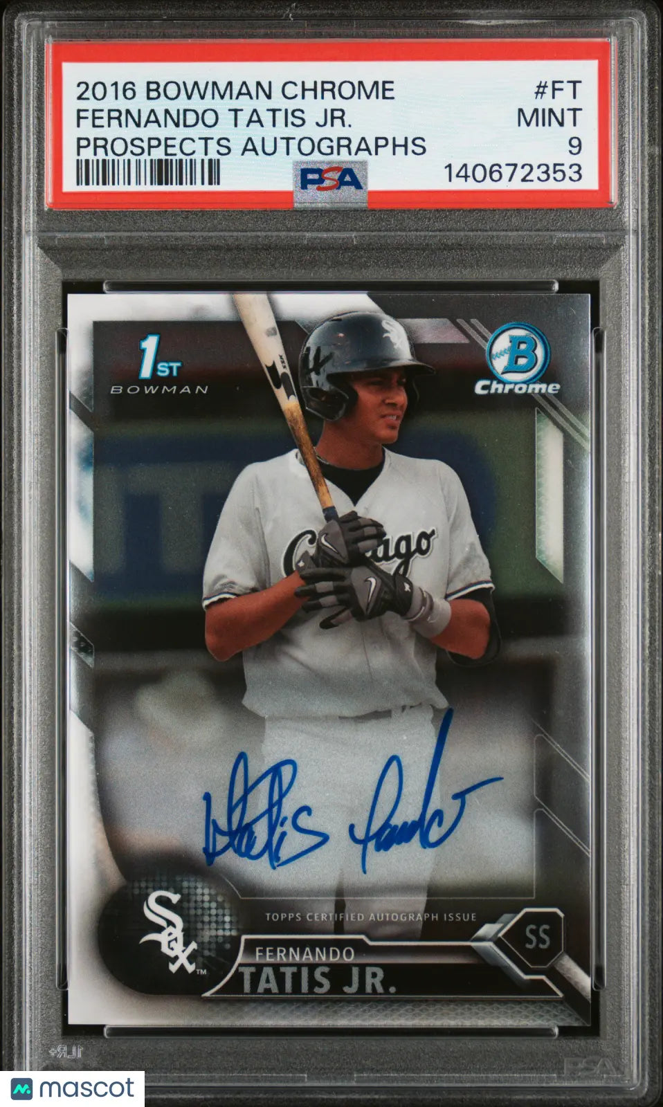 2016 1st Bowman Chrome Prospects Autograph Auto Fernando Tatis JR. RC PSA 9