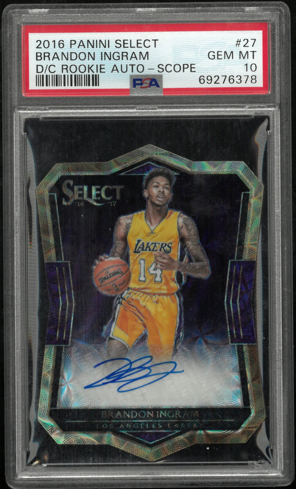2016 Panini Die-Cut RC Rookie Auto Brandon Ingram Scope PSA 10 /49