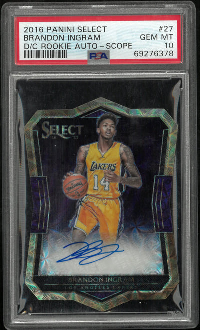 2016 Panini Die-Cut RC Rookie Auto Brandon Ingram Scope PSA 10 /49