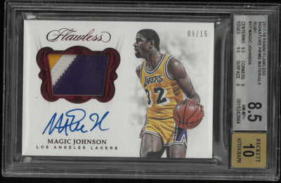 2017 Flawless Signature Auto Prime Materials Ruby Magic Johnson BGS 8.5 /15