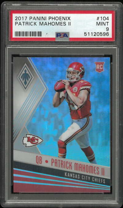 2017 Panini Phoenix Football Patrick Mahomes II RC Rookie #104 PSA 9