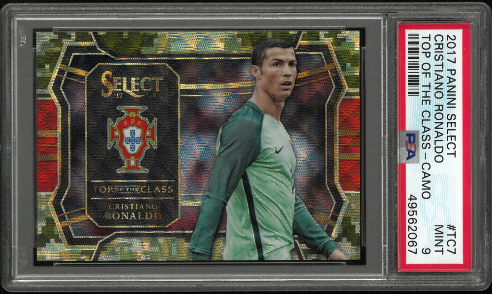 2017 Panini Select Soccer Top Of The Class Cristiano Ronaldo Camo PSA 9 /20