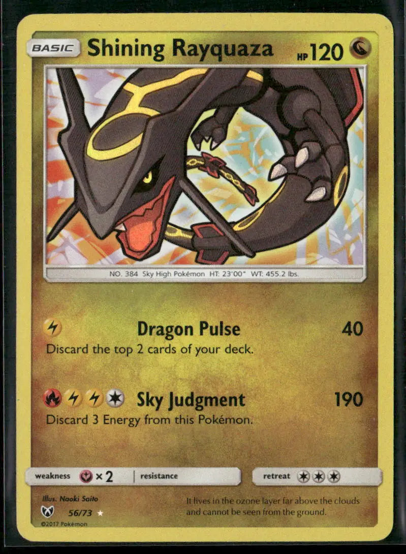 2017 Pokemon Shining Legends Shiny Holo Rare Shining Rayquaza 56/73 LP