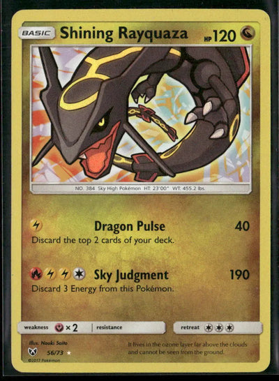 2017 Pokemon Shining Legends Shiny Holo Rare Shining Rayquaza 56/73 LP