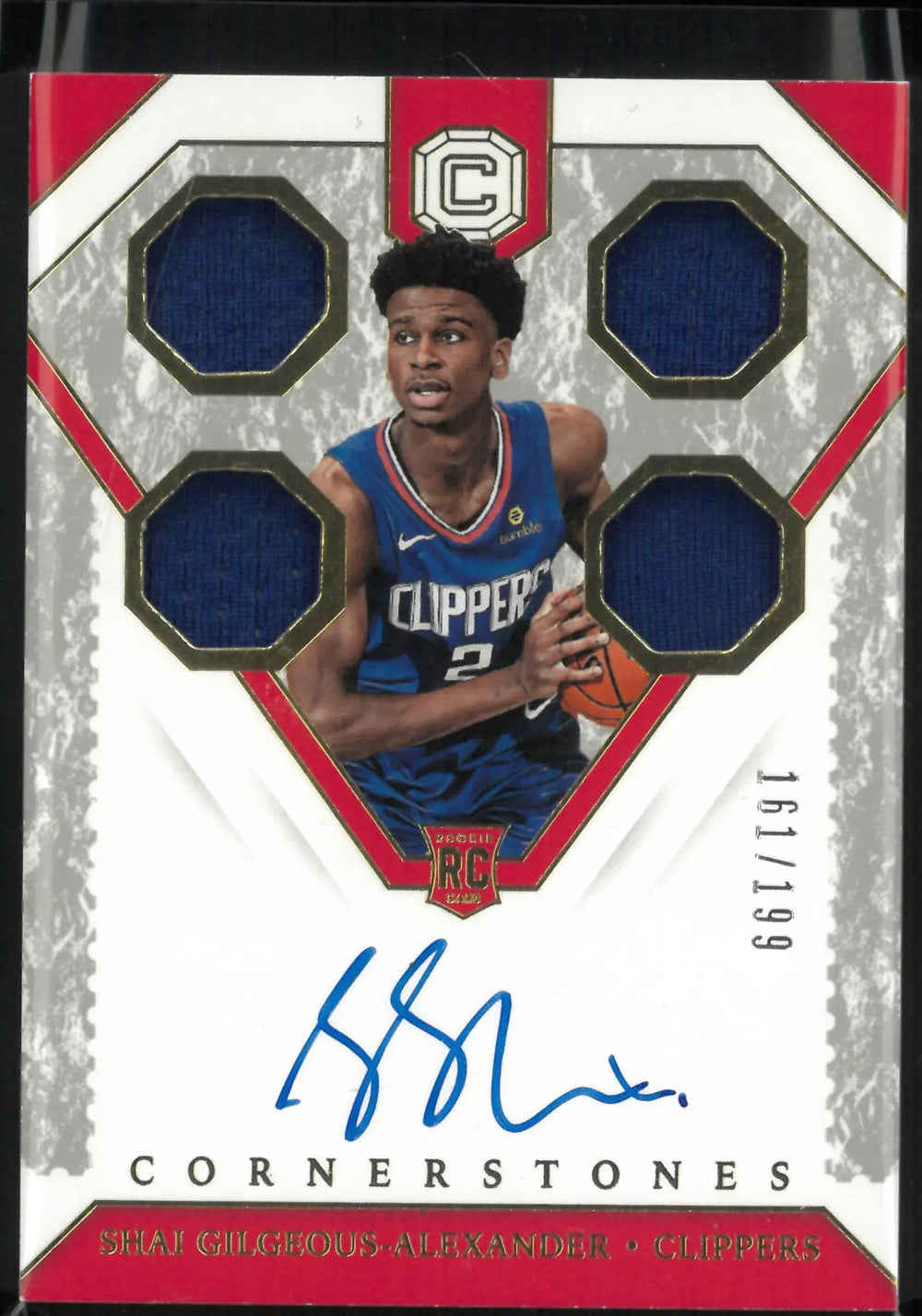 2018-19 Panini Cornerstones RC Shai Gilgeous-Alexander Quad Patch Auto /199