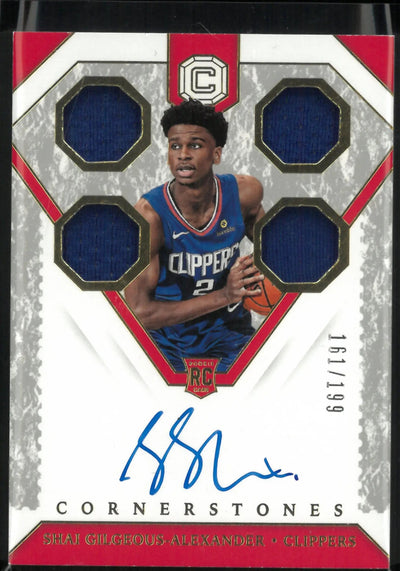 2018-19 Panini Cornerstones RC Shai Gilgeous-Alexander Quad Patch Auto /199