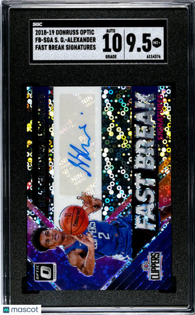 2018 Donruss Fast Break Shai Gilgeous-Alexander Auto Rookie RC SGC 9.5 Auto 10