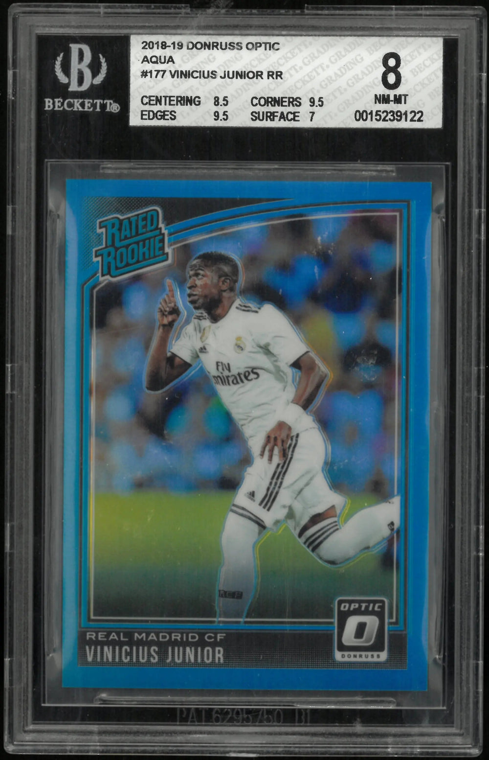 2018 Donruss Optic Aqua Vinicius Junior Rated Rookie RC BGS 8 /149