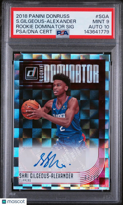 2018 Donruss Rookie Dominator Signatures Auto S. Gilgeous-Alexander PSA 9 /99