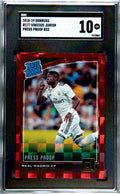 2018 Donruss Soccer Vinicius Junior Rated Rookie RC Red Press Proof SGC 10