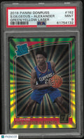 2018 Panini Donruss S. Gilgeous-Alexander 162 Green Yellow Laser Rookie RC PSA 9